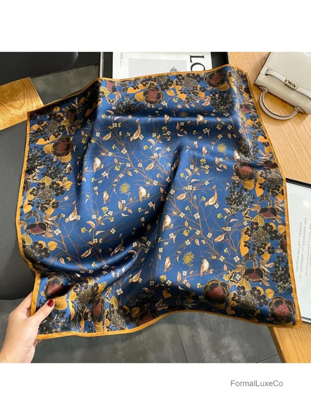 100% Pure Mulberry Silk Square Scarf 26x26 Neckerchief Headscarf Hair Scarf